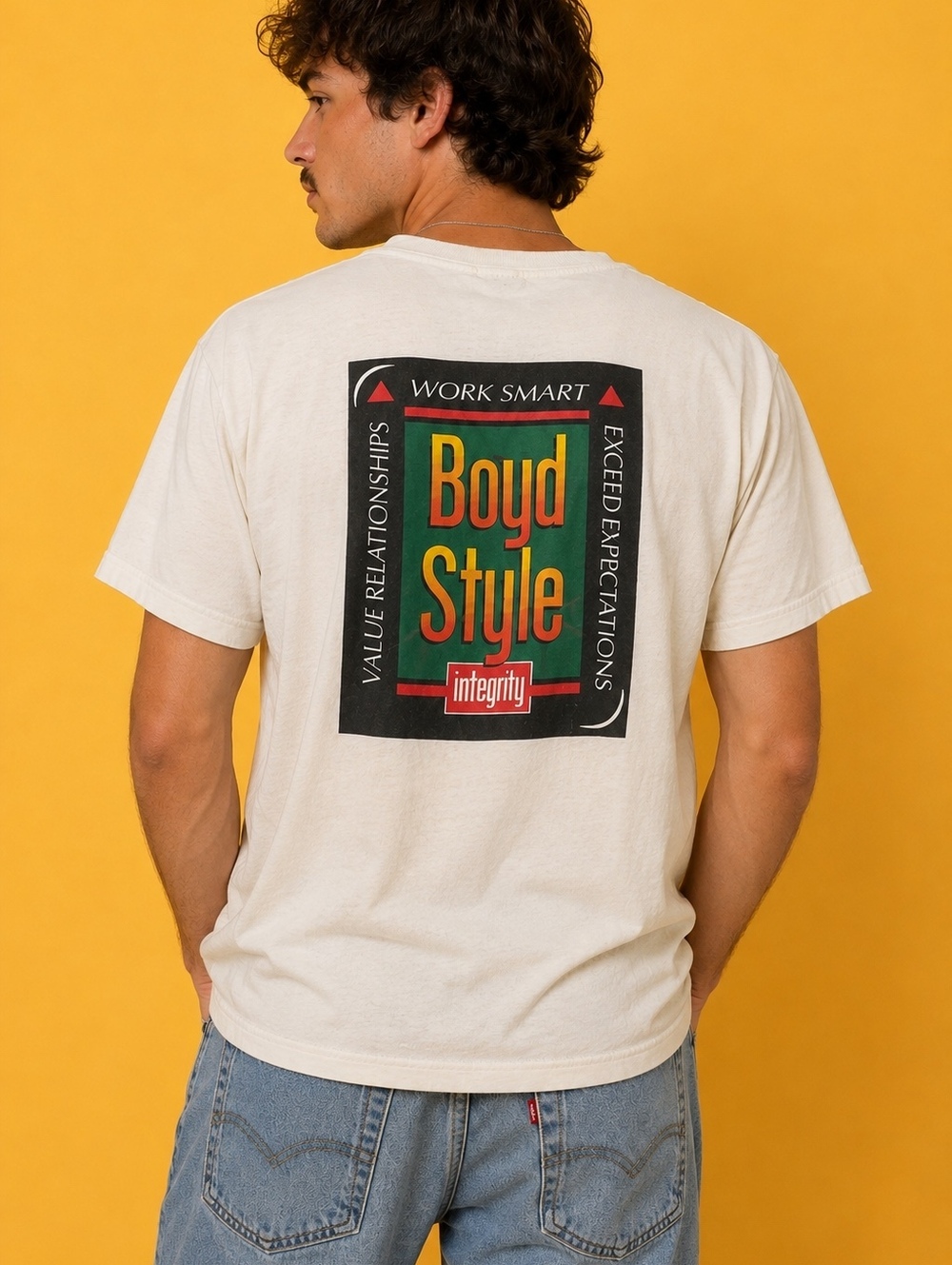 Vintage Tultex XL Great Performers Boyd Style Graphic T-Shirt White 90s